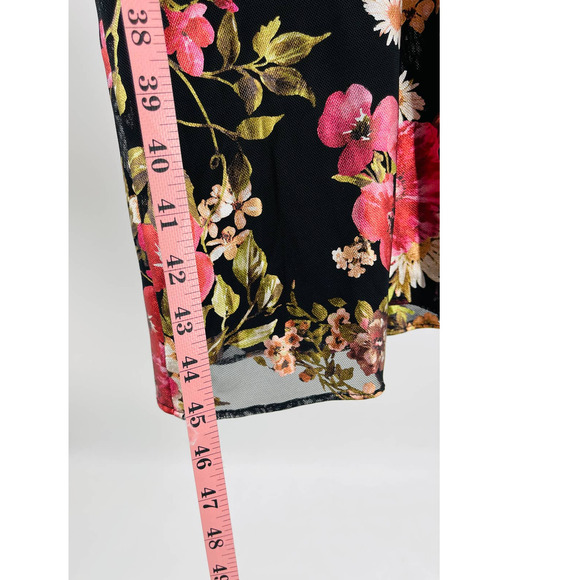 ADRIANNA PAPPEL 14 1X PLUS black floral mother of the bride midi dress NWT b85 - Picture 4 of 8